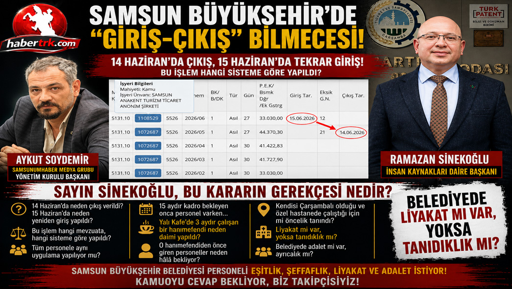Samsun Büyükşehir Belediyesi’nde “Giriş-Çıkış” Bilmecesi! Sayın Sinekoğlu, Bu Sistem Nasıl İşliyor?