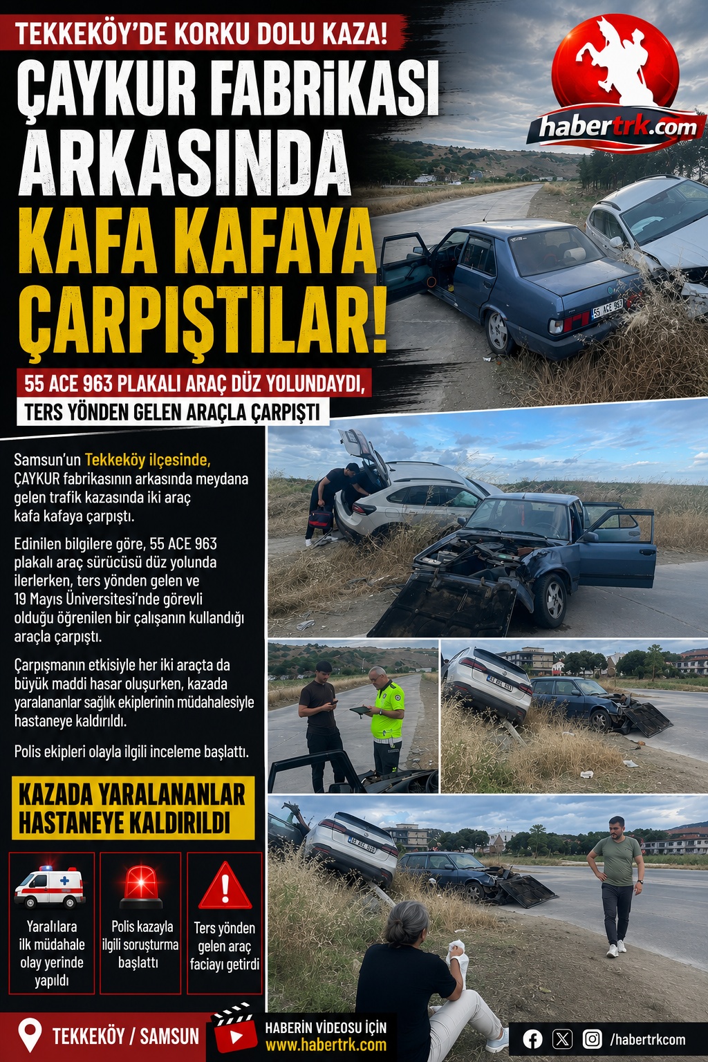 ÇAYKUR Fabrikası Arkasında Kafa Kafaya Kaza!