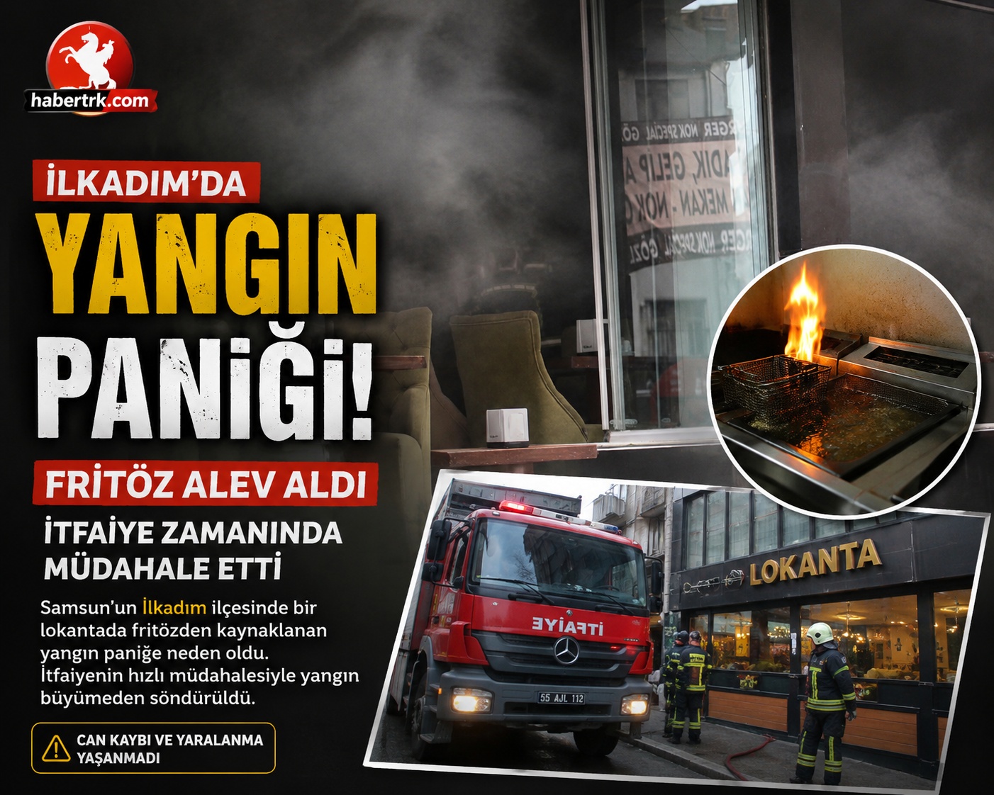 İlkadım'da Lokantada Yangın Paniği
